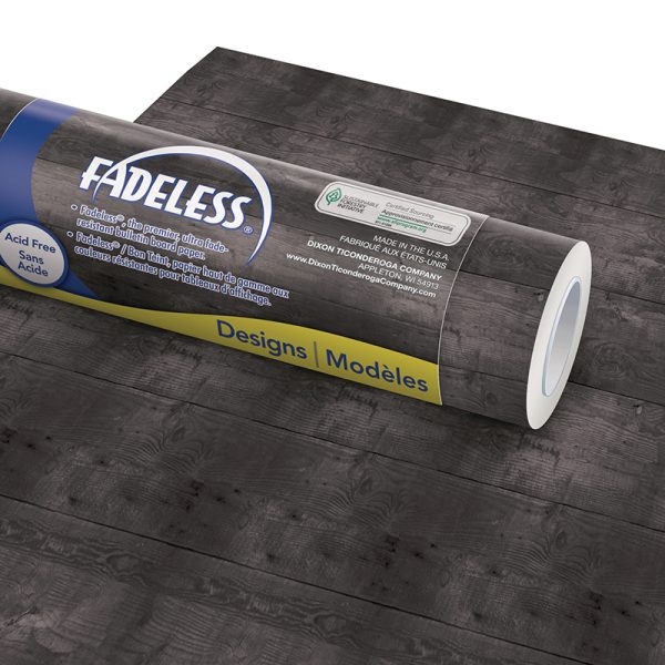 Bulletin Board Art Paper, Black Shiplap, 48" x 50', 1 Roll