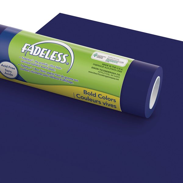 Bulletin Board Art Paper, Rich Blue, 48" x 12', 4 Rolls