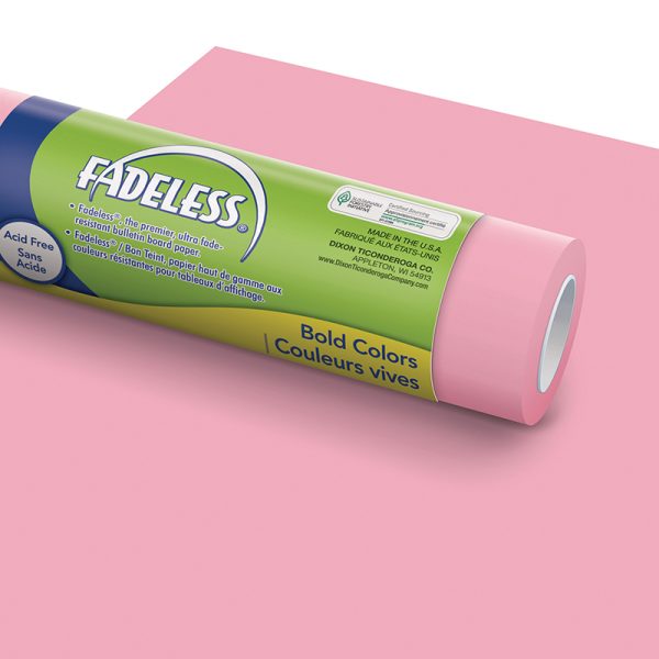 Bulletin Board Art Paper, Pink, 48" x 12', 4 Rolls