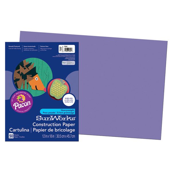 Construction Paper, Violet, 12" x 18", 50 Sheets