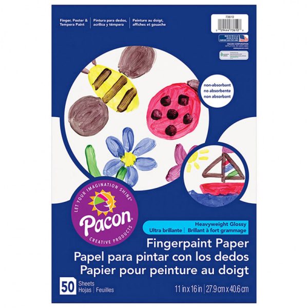 Fingerpaint Paper, White, 11" x 16", 50 Sheets