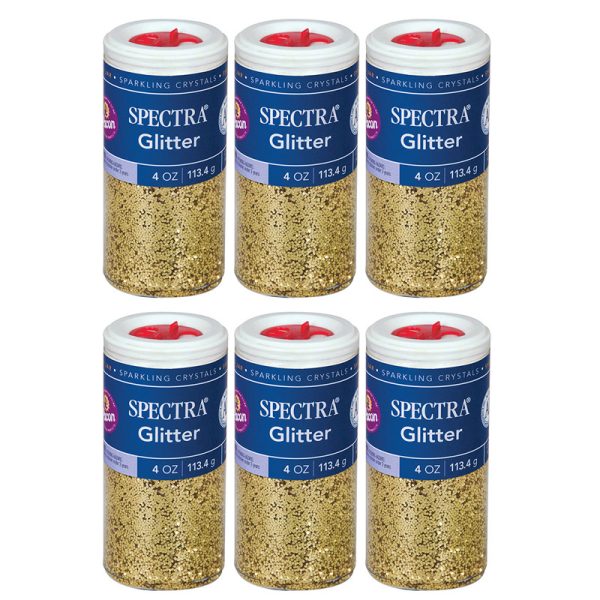 Glitter, Gold, 4 oz. Per Jar, 6 Jars