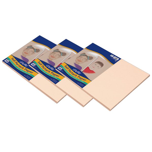 Self Portrait Paper, Light Almond, 12" x 18", 100 Sheets Per Pack, 3 Packs