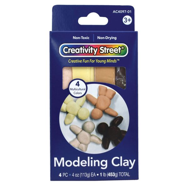 Modeling Clay, 4 Multi-Cultural Assortment, 1 lb/4 Sticks