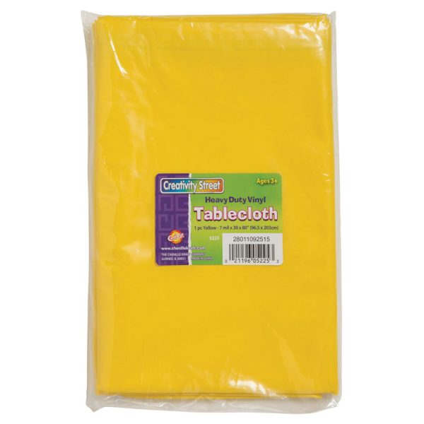 Vinyl Tablecloth, Yellow, 38" x 80", 1 Count