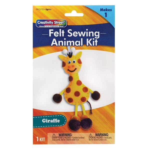 Felt Sewing Animal Kit, Giraffe, 6" x 11" x 0.75", 1 Kit