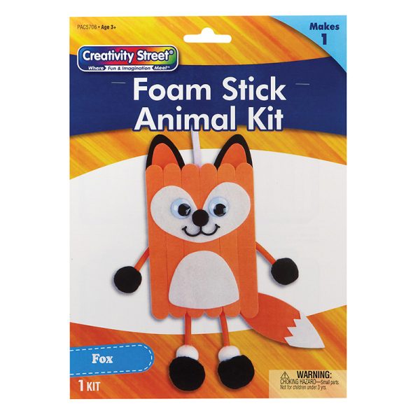 Foam Stick Animal Kit, Fox, 6.75" x 11" x 1", 1 Kit