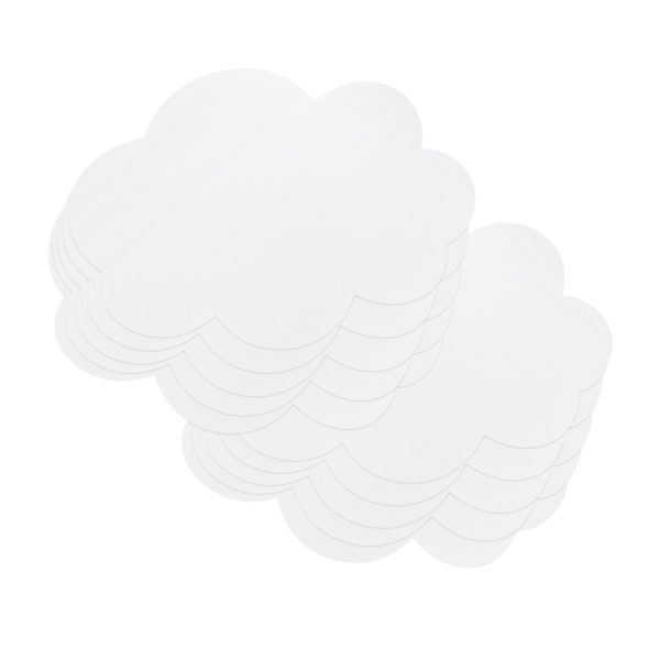 Self-Stick Dry Erase Clouds, White, 7" x 10", 10 Count