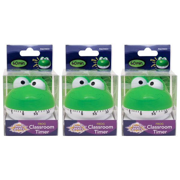 Classroom Timer Frog, Frog, Approx. 2-1/4" Height, Pack of 3