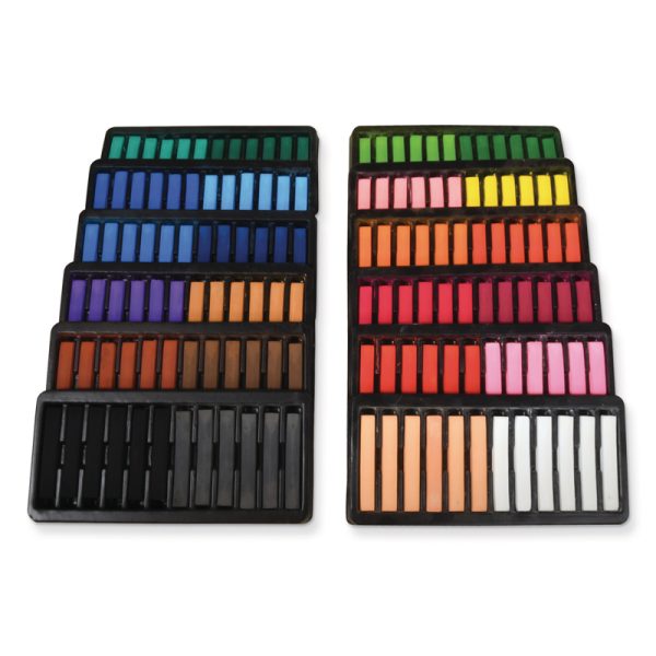 Square Artist Pastels, 24 Assorted Colors, 6 Each, 2-3/8" x 3/8" x 3/8", 144 Pieces