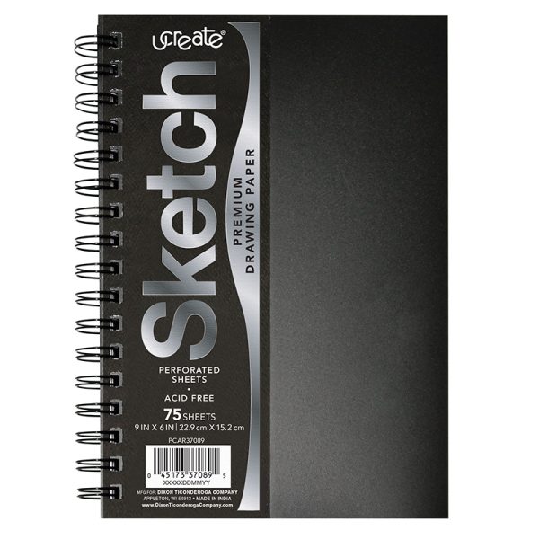 Poly Cover Sketch Book, Heavyweight, 9" x 6", 75 Sheets