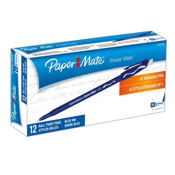 Eraser Mate® Pen, Blue, 12-Pack