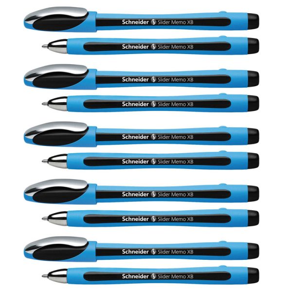 Slider Memo Ballpoint Pen, Viscoglide Ink, 1.4 mm, Black, Pack of 10