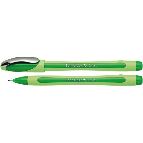 Xpress Premium Fineliner Pen, Fiber Tip, 0.8 mm, Green Ink, Single Pen