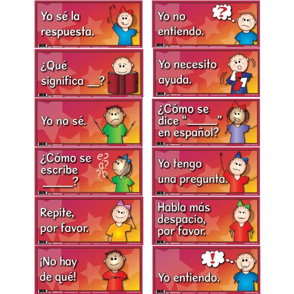 Spanish Anchor Charts, 18" x 8", Set of 12