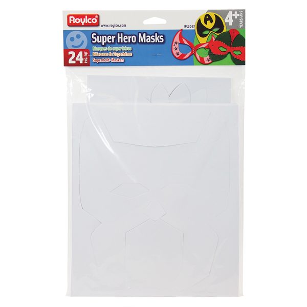 Die-Cut Super Hero Masks, Pack of 24