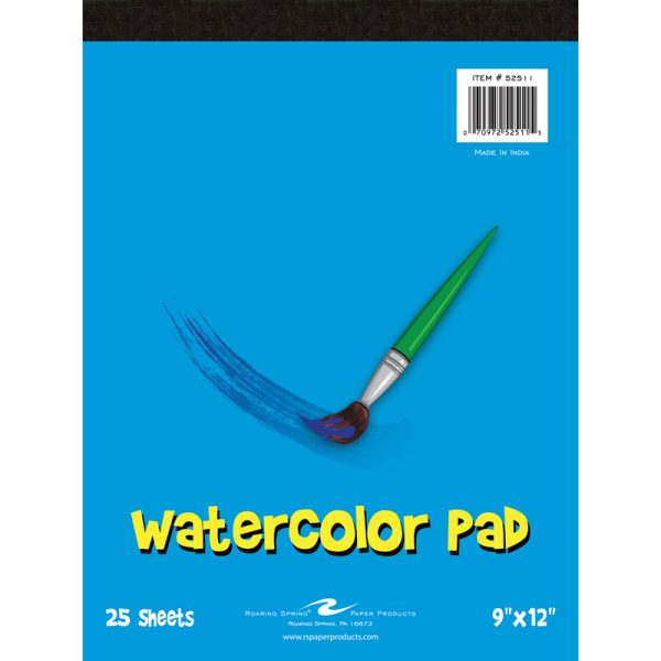 Kid's Watercolor Pad, 9" x 12", 25 Sheets