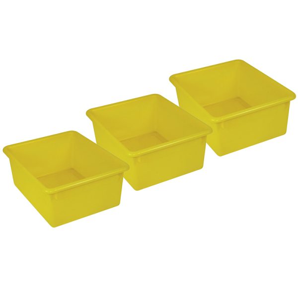 Stowaway® 5" Letter Box no Lid, Yellow, Pack of 3