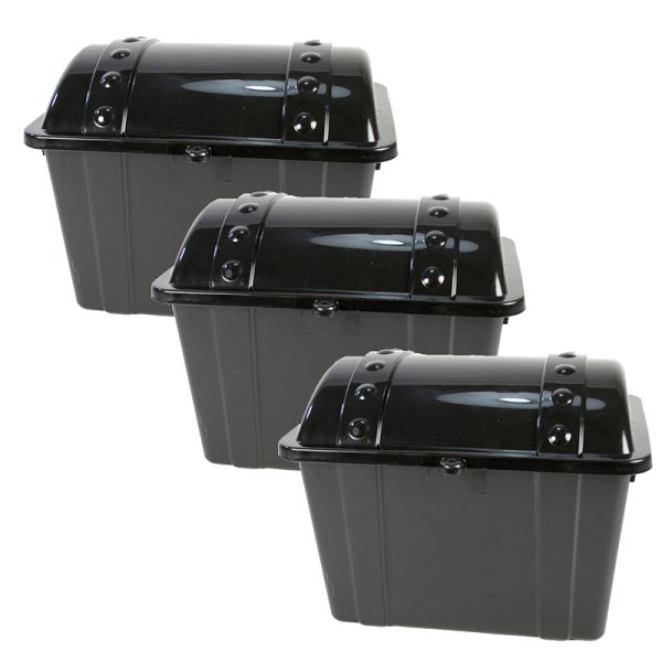 Jr. Treasure Chest, Black, Pack of 3