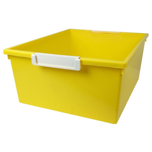 Tattle® Tray with Label Holder, 12 QT, Yellow