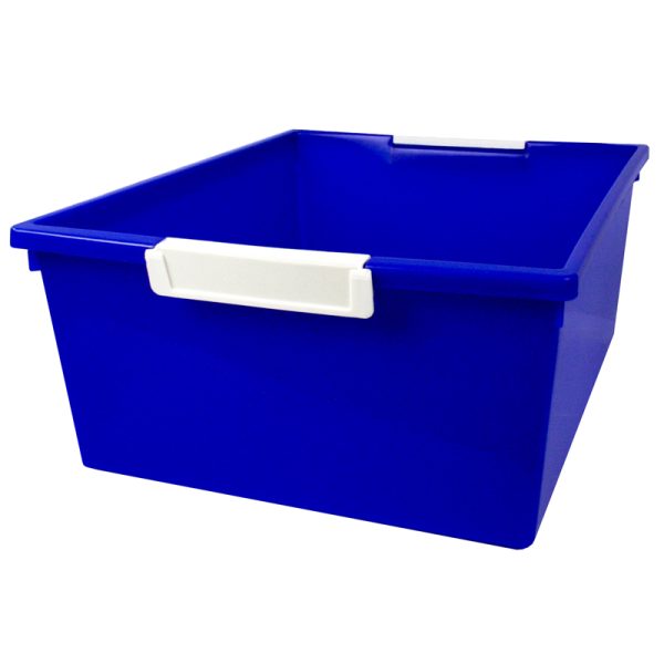 Tattle® Tray with Label Holder, 12 QT, Blue