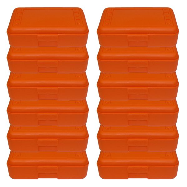 Pencil Box, Orange, Pack of 12