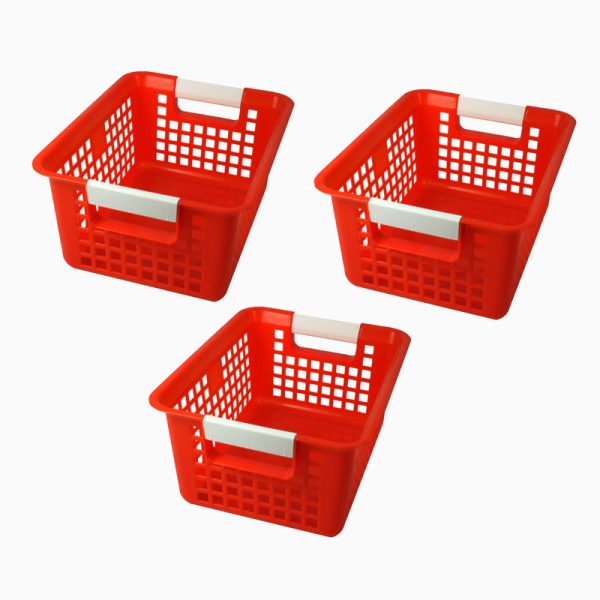 Tattle® Book Basket, Red, Pack of 3