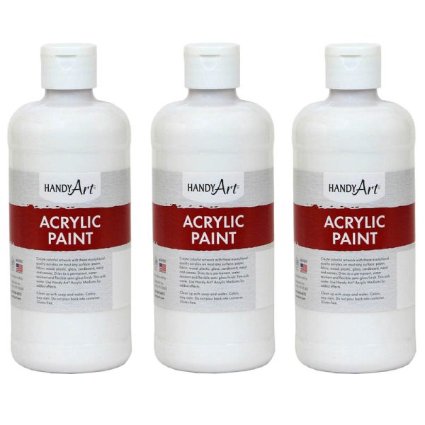 Acrylic Paint 16 oz, Blockout White, Pack of 3