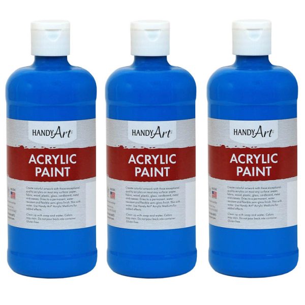 Acrylic Paint 16 oz, Cobalt Blue, Pack of 3