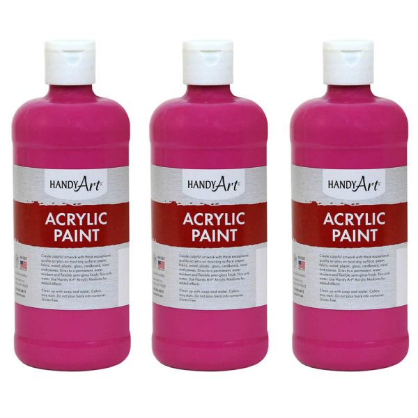 Acrylic Paint 16 oz, Magenta, Pack of 3