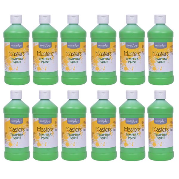 Little Masters® Tempera Paint, Light Green, 16 oz., Pack of 12