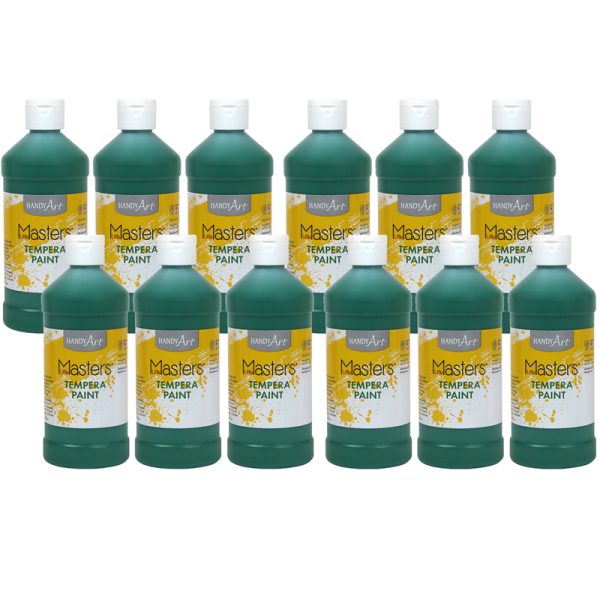 Little Masters® Tempera Paint, Green, 16 oz., Pack of 12