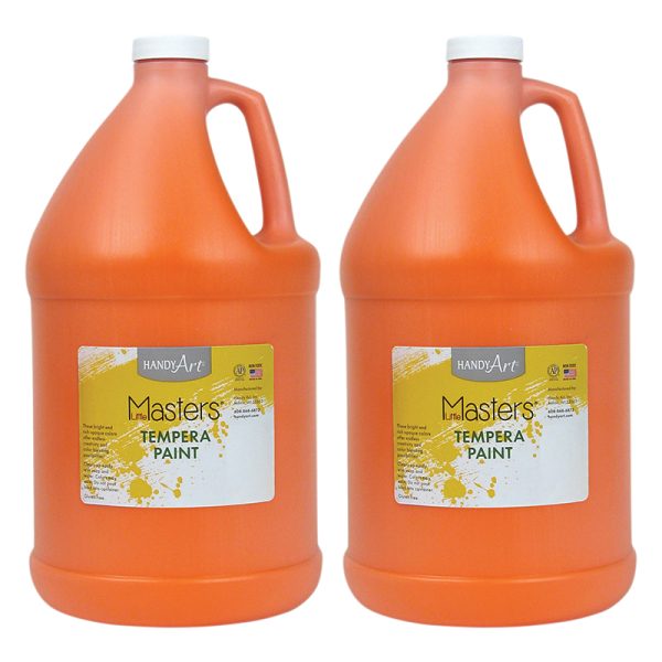 Little Masters® Tempera Paint, Orange, Gallon, Pack of 2