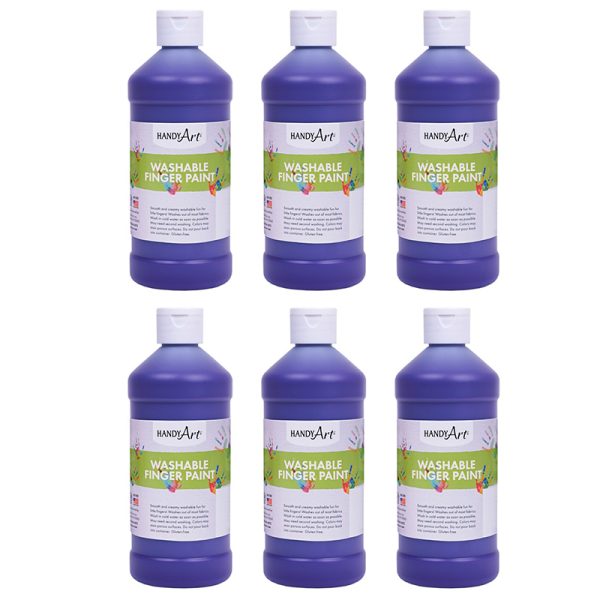 Washable Finger Paint, Violet, 16 oz., Pack of 6