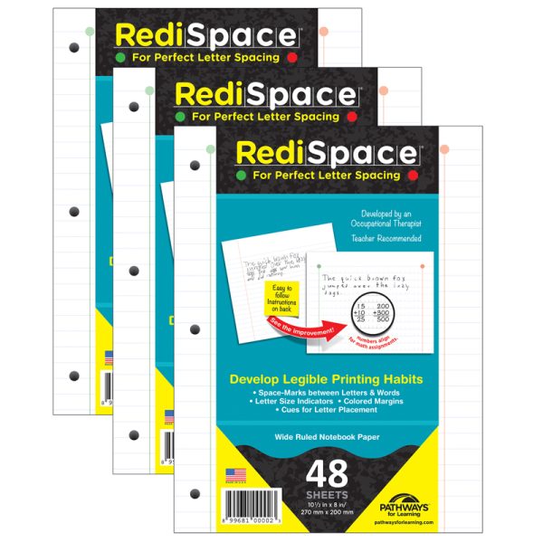 RediSpace® Notebook Filler Paper, 48 Sheets Per Pack, 3 Packs