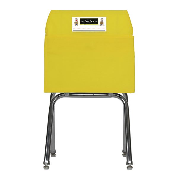 Small Chair Pocket Classroom Storage Organizer - 12 inch, Yellow