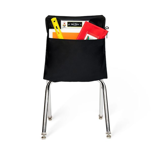 Standard Chair Pocket Classroom Storage Organizer - 14 inch, Black