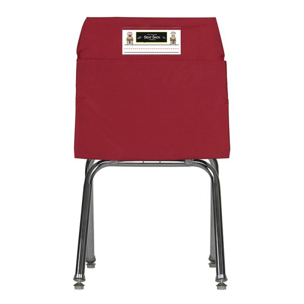 Standard Chair Pocket Classroom Storage Organizer - 14 inch, Red