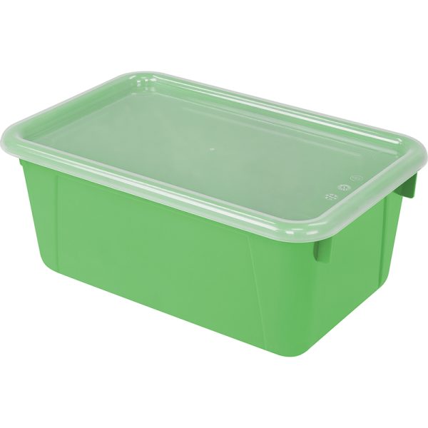 Small Cubby Bin with Cover, Classroom Green