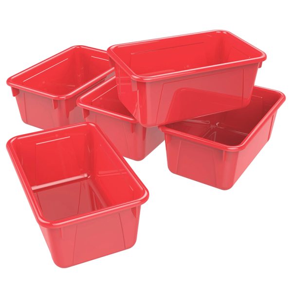 Small Cubby Bin, Red, Pack of 5