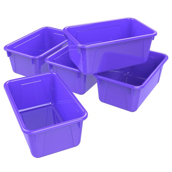 Small Cubby Bin, Purple, Pack of 5