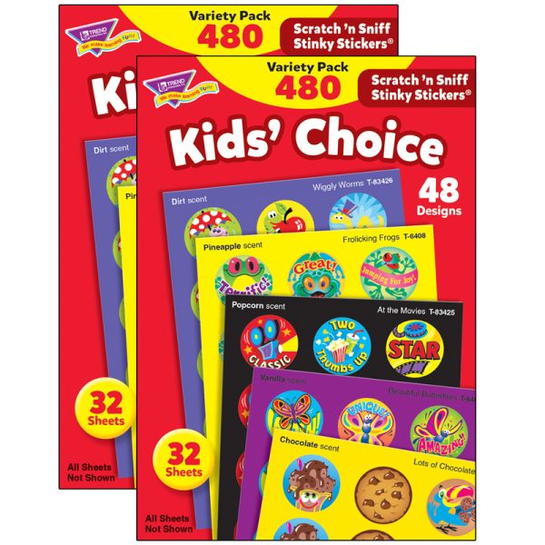 Kids' Choice Stinky Stickers® Variety Pack, 480 Per Pack, 2 Packs