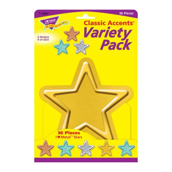 I ♥ Metal™ Stars Classic Accents® Var. Pack, 36 ct