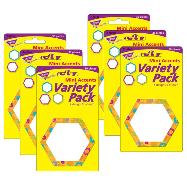 Color Harmony™ Hexa-swirls Mini Accents Variety Pack, 36 Per Pack, 6 Packs