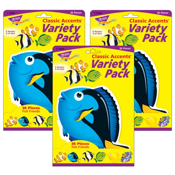 Fish Friends Classic Accents® Variety Pack, 36 Per Pack, 3 Packs