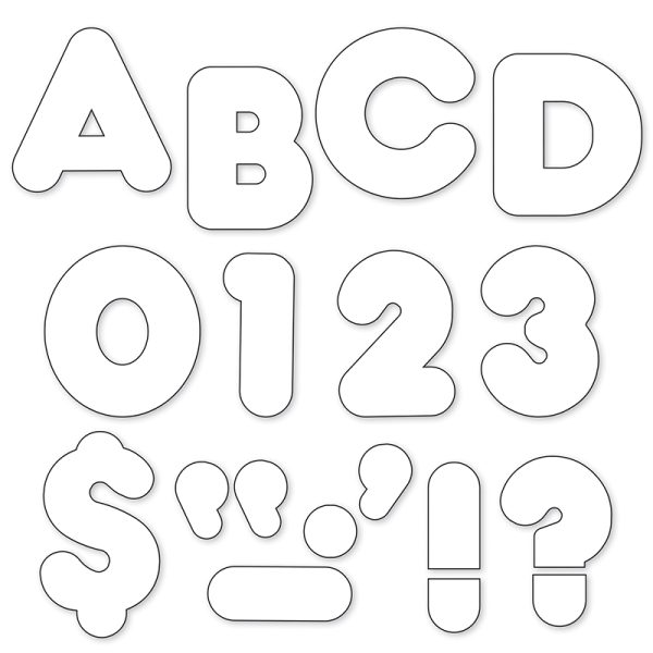 White 4" Casual Uppercase Ready Letters®