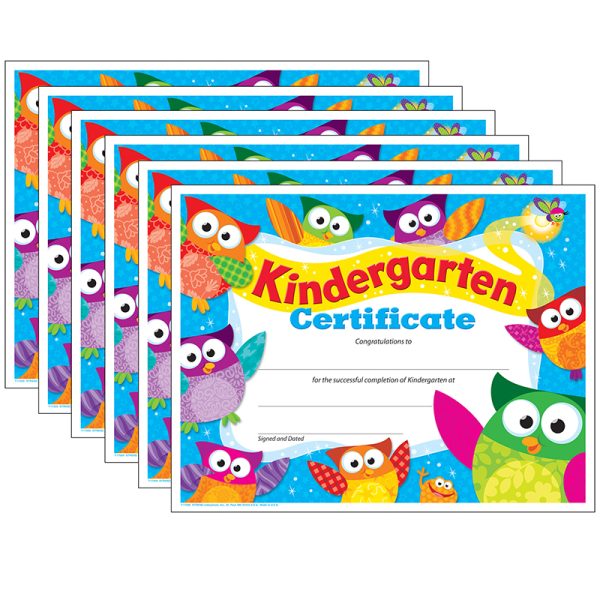 Kindergarten Certificate Owl-Stars!®, 30 Per Pack, 6 Packs