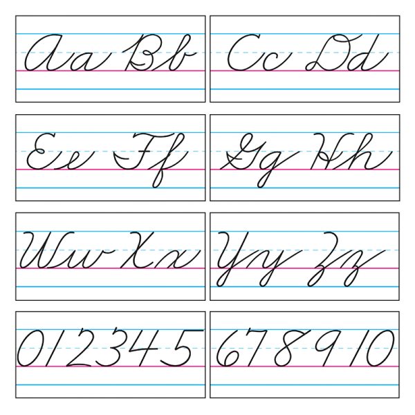 Basic Alphabet Zaner-Bloser Cursive Bulletin Board Set