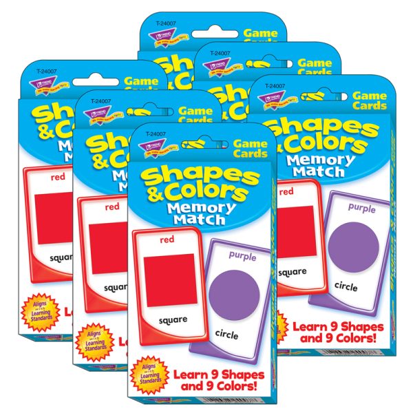 Shapes and Colors Memory Match Challenge Cards, 6 Packs