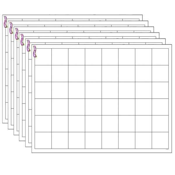 Graphing Grid (Large Squares) Wipe-Off® Chart, 17" x 22", Pack of 6